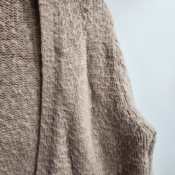 Mossimo Open Front Button Cardigan Sweater Khaki Cream Long Sleeve Sweater - Picture 6 of 13